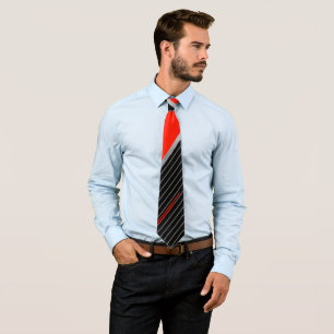Corbata Pinstripe roja, negra y blanca