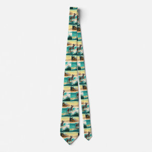 Corbata Pintado de Dalmation Beach Surfing