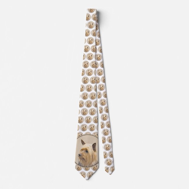 Corbata Pintado de seda terrer - Cuto original de arte de  (Anverso)