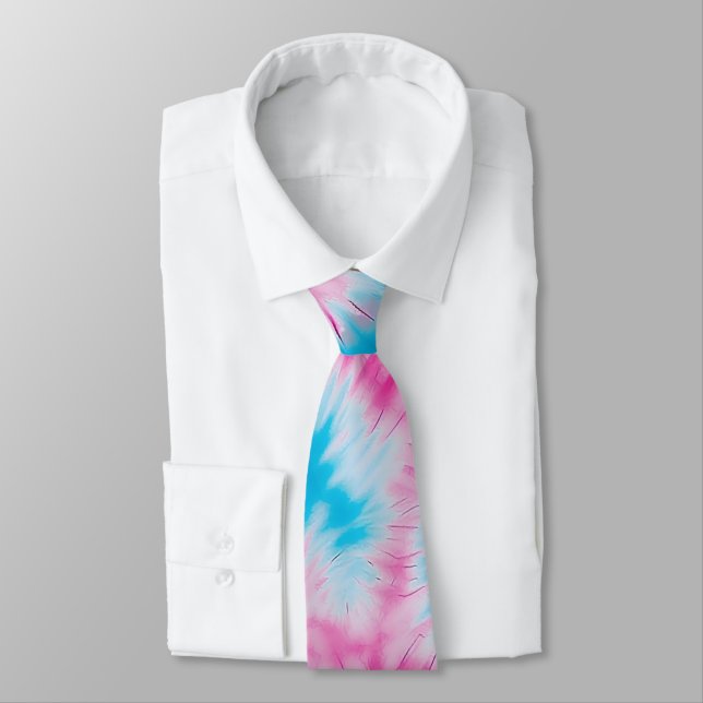 Corbata Pintado rosa y azul gruovy (Atado)