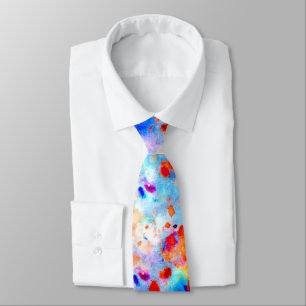 Corbata Pintar salpicaduras Arcoiris con fondo de color br