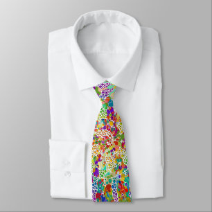 Corbata Pintura a mano de espirales de puntos coloridos 2