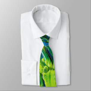Corbata Pintura acrílica abstracta en azul