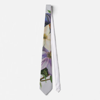 Corbata Pintura acrílica de Lilac Clematis Vine