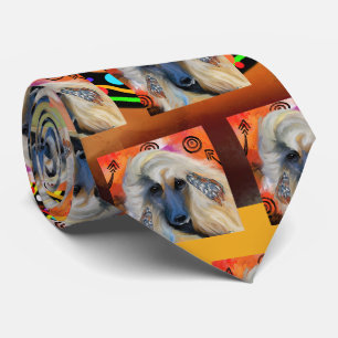 Corbata Pintura artística de Kokopelli de galgo afgano