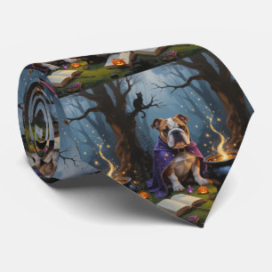 Corbata Pintura caprichosa de Halloween de Bulldog