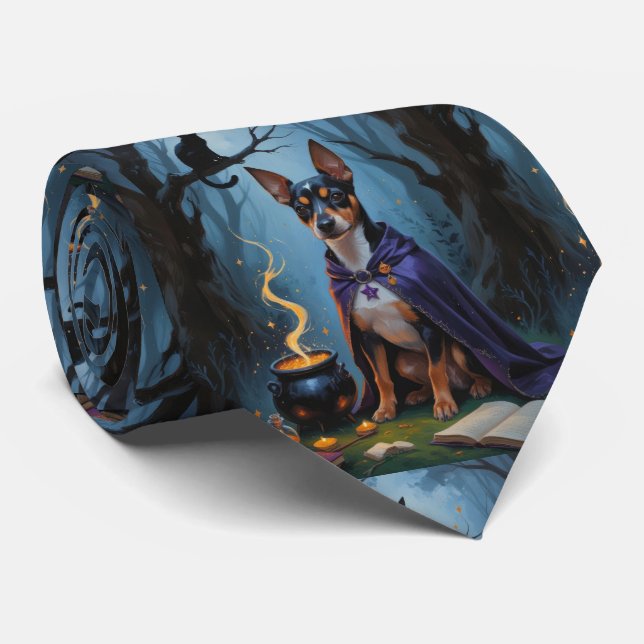 Corbata Pintura caprichosa de Halloween de perro Affenpins (Enrollado)