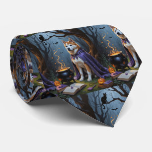 Corbata Pintura caprichosa de Halloween de perro Akita