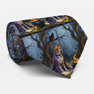 Corbata Pintura caprichosa de Halloween de perro Basenji