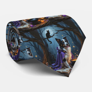 Corbata Pintura caprichosa de Halloween de perro Border Co
