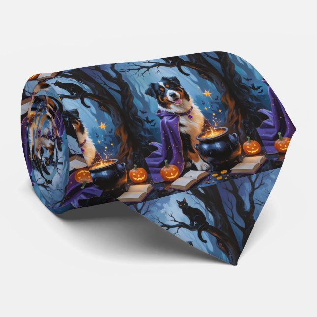 Corbata Pintura caprichosa de Halloween del perro de monta (Enrollado)
