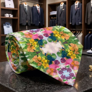 Corbata Pintura con patrón de acuarela de pétalos de flore