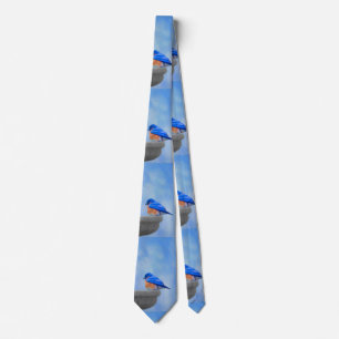 Corbata Pintura de Azulito - Arte Original de Aves