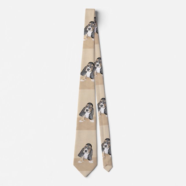 Corbata Pintura de cachorro de abeja de Basset - Arte Perr (Anverso)
