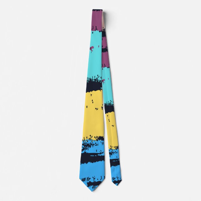 Corbata Pintura de Cepillo de Monograma Elegante  (Anverso)