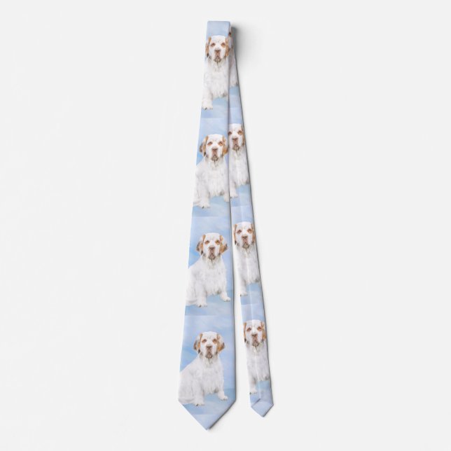Corbata Pintura de Clumber Spaniel - Arte de Perro Origina (Anverso)