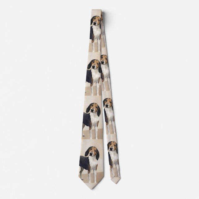 Corbata Pintura de Coonhound Treeing Walker - Arte Origina (Anverso)