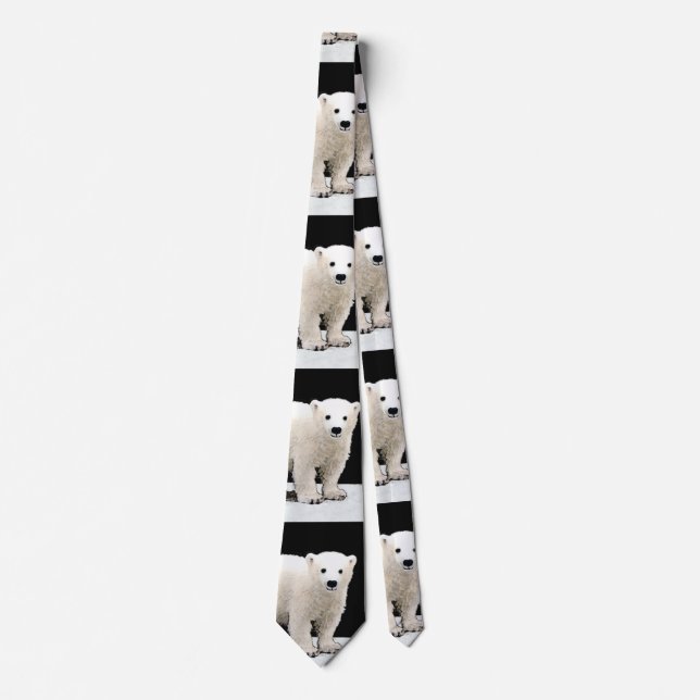 Corbata Pintura de Cubo de Oso Polar - Arte de Vida Silves (Anverso)