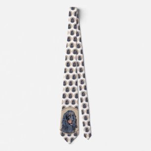 Corbata Pintura de Gordon Setter - Arte de Perro Original.