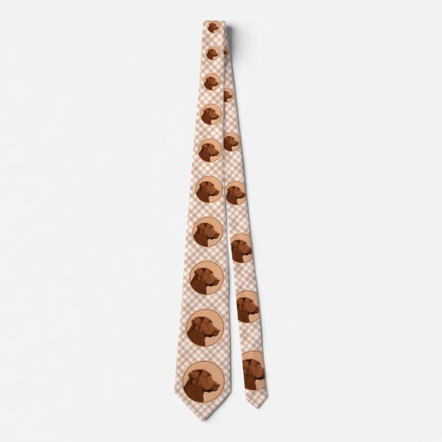 Corbata Pintura de Labrador Recuperador (Chocolate) - Arte (Anverso)