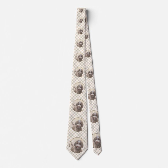 Corbata Pintura de Lagotto Romagnolo - Arte de perro origi (Anverso)