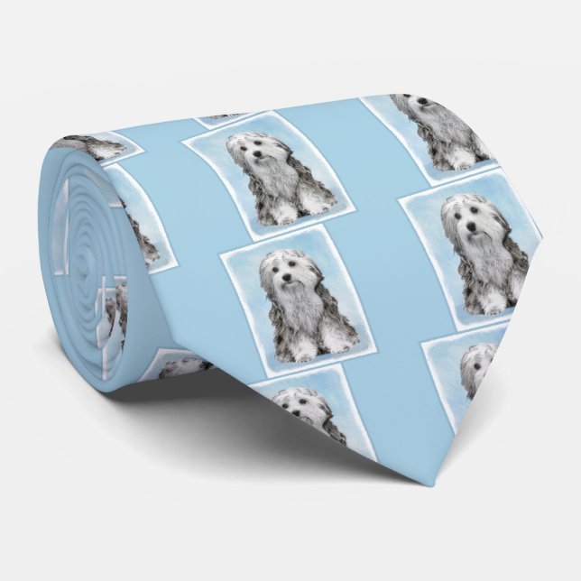 Corbata Pintura de Lowchen - Arte de perro original muy li (Enrollado)