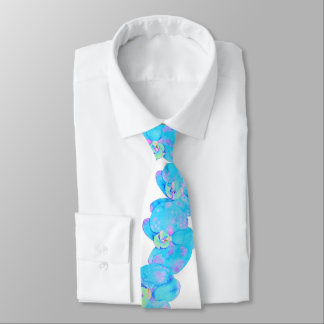 Corbata Pintura de orquídeas Verde azuladas de color azul 