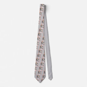 Corbata Pintura de pájaro de madera roja