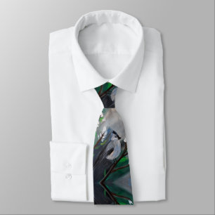 Corbata Pintura de pájaro gris