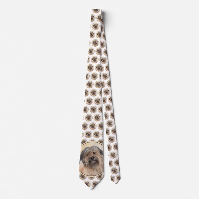Corbata Pintura de pastor pirenaico - Arte de perro origin (Anverso)