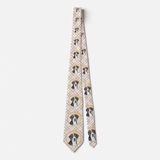 Corbata Pintura de perro de la montaña suiza - Arte origin (Anverso)