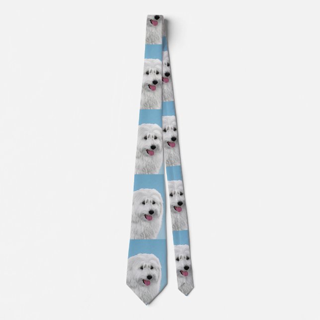 Corbata Pintura de perro de Lowland polaco - Ar de perro o (Anverso)