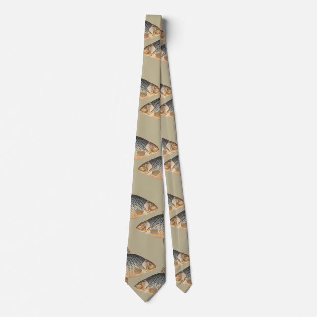 Corbata pintura de pesca de carpa dibujo de agua dulce  (Anverso)