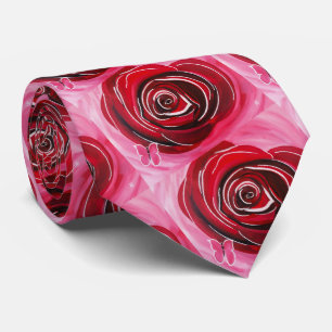 Corbata Pintura de Rosa Mariposa por Alfred Fox