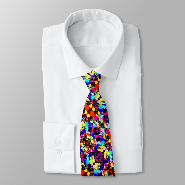 Corbata Pintura de salpicaduras colorida linda (Atado)