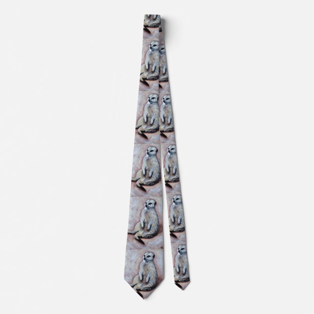 Corbata Pintura de Slouchy Meerkat (Anverso)