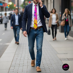 Corbata Pintura De Splash Rosa Y Más Resumen