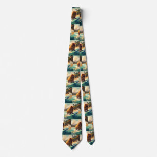 Corbata Pintura de surf Chow Chow Beach