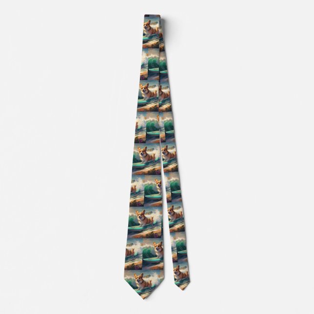 Corbata Pintura de surf de Corgi Beach (Anverso)