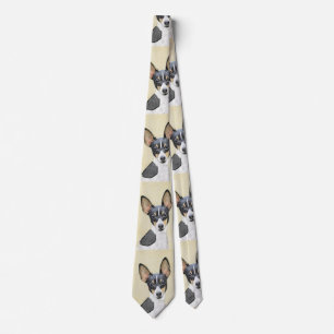 Corbata Pintura de Toy Fox Terrier - Arte de perro origina