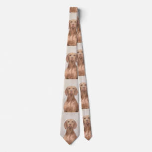 Corbata Pintura de Vizsla - arte original lindo del perro