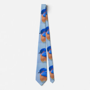 Corbata Pintura del Bluebird - arte original del pájaro