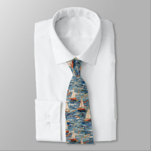 Corbata Pintura elegante de barco de vela - Estética náuti