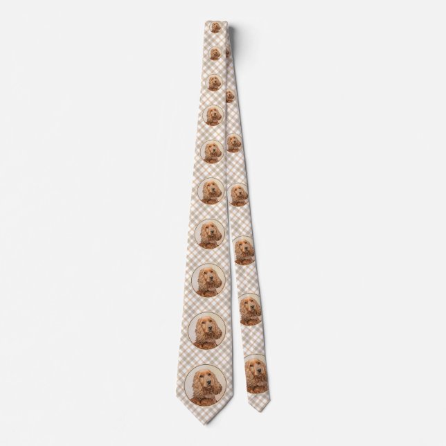 Corbata Pintura española de Cocker - Arte original del per (Anverso)