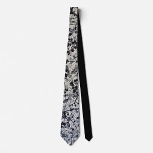 Corbata Pintura gris/del negro del extracto de la
