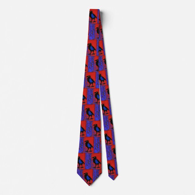 Corbata Pintura raven negra (Anverso)