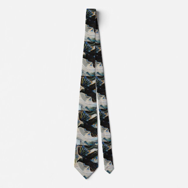 Corbata Pintura raven negra (Anverso)