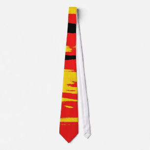 Corbata Pintura Retro Amarillo Negro Rojo Arte Abstracto