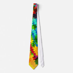 Corbata Pintura Retro De Ondas Coloridas Resumen De Arte