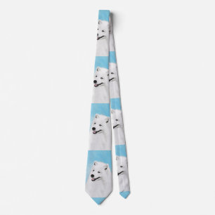 Corbata Pintura Samoyed - Arte Perro Original Cuto